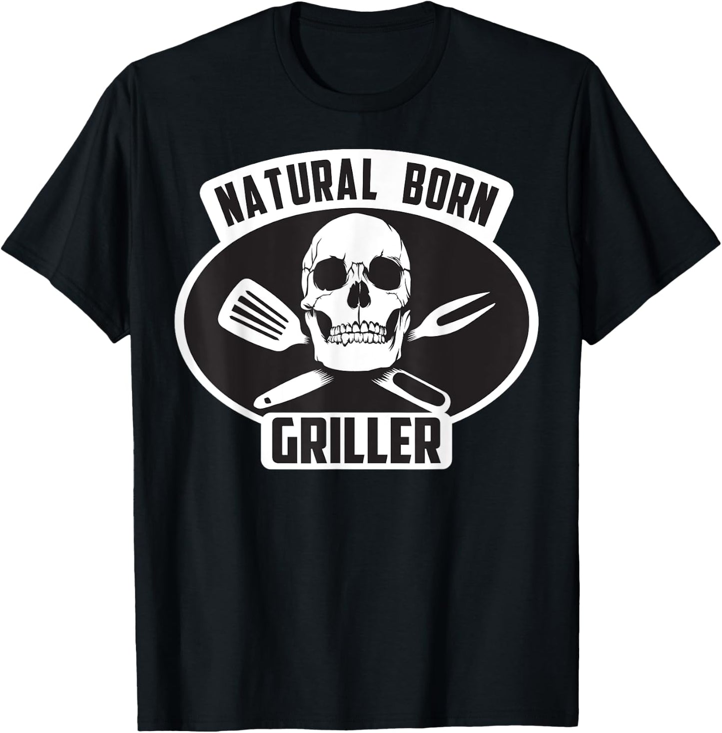 Cool Natural Born Griller BBQ Gift Grill Master T-Shirt - T-Shirt | Black