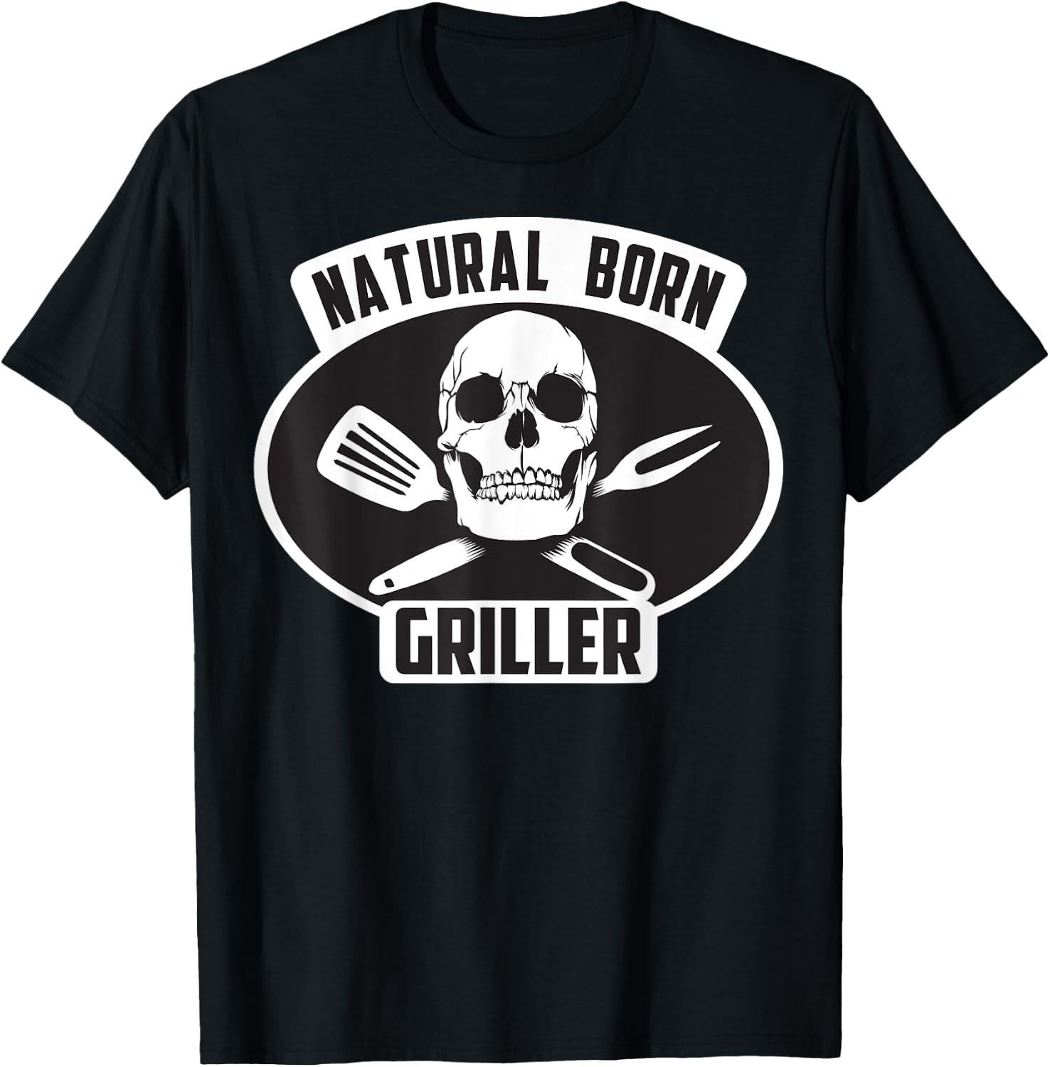 Cool Natural Born Griller BBQ Gift Grill Master T-Shirt - T-Shirt | Black