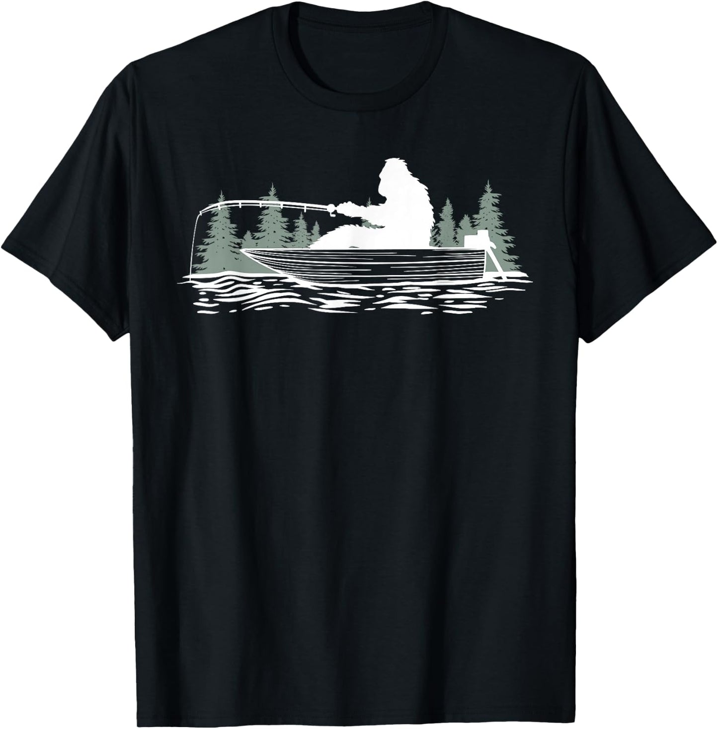 Big foot fishing, Cool Fishing Fisherman Bigfoot Sasquatch T-Shirt - T-Shirt | Black
