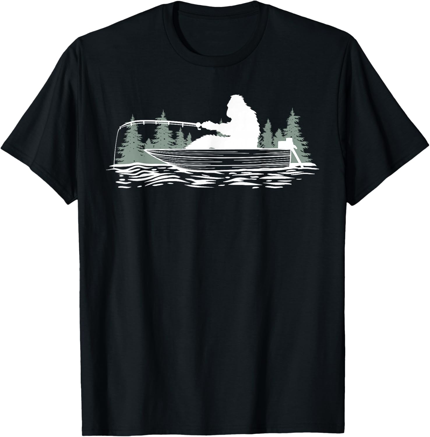 Big foot fishing, Cool Fishing Fisherman Bigfoot Sasquatch T-Shirt - T-Shirt | Black