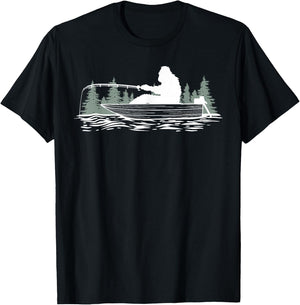 Big foot fishing, Cool Fishing Fisherman Bigfoot Sasquatch T-Shirt - T-Shirt | Black
