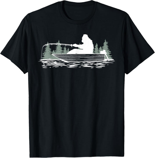 Big foot fishing, Cool Fishing Fisherman Bigfoot Sasquatch T-Shirt - T-Shirt | Black