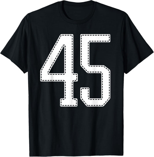 Official Team League #45 Jersey Number 45 Sports Jersey T-Shirt - T-Shirt | Black