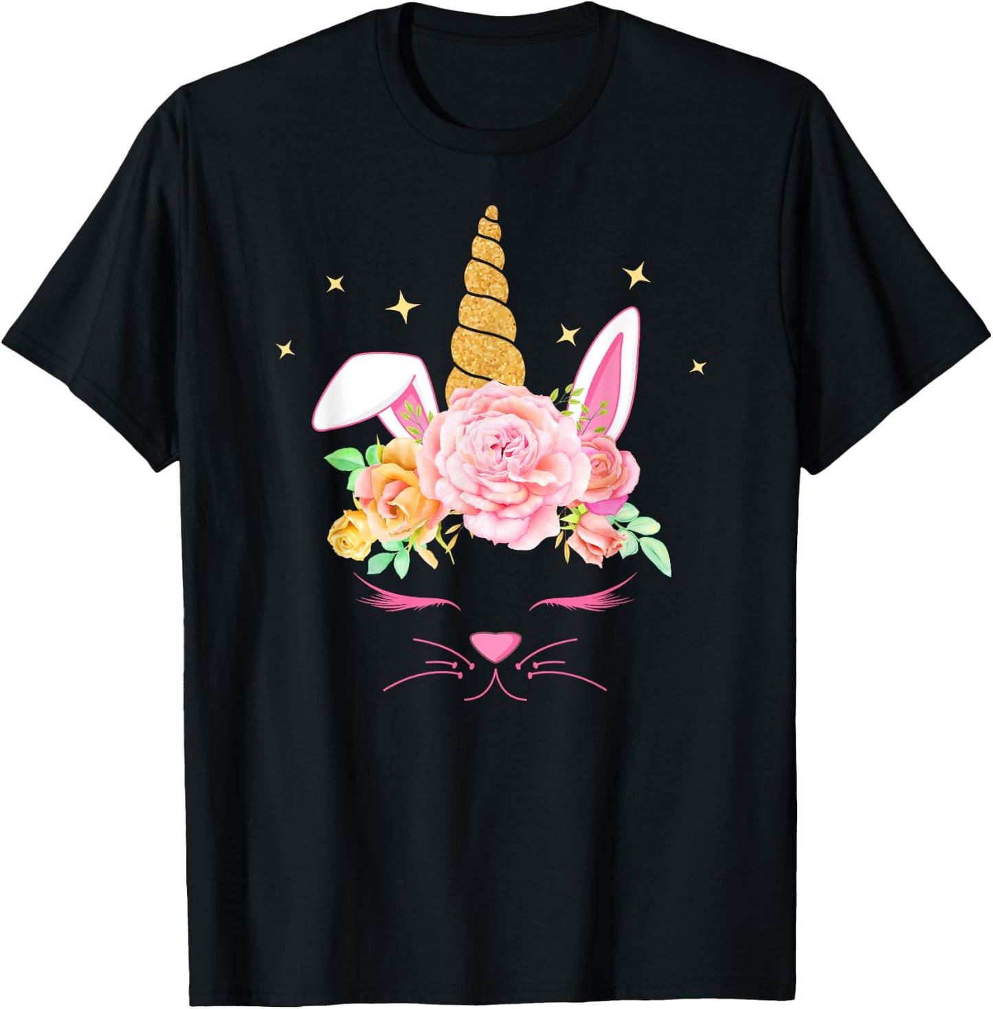 Bunnycorn Unicorn Bunny Funny Easter For Girls T-Shirt - T-Shirt | Black
