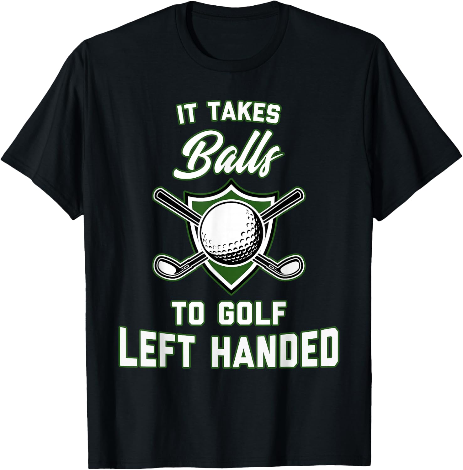 Left Handed Golf Shirt Lefty Golfer Gift T-Shirt - T-Shirt | Black