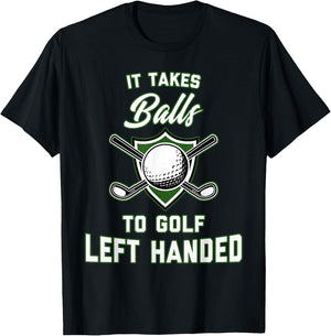 Left Handed Golf Shirt Lefty Golfer Gift T-Shirt - T-Shirt | Black