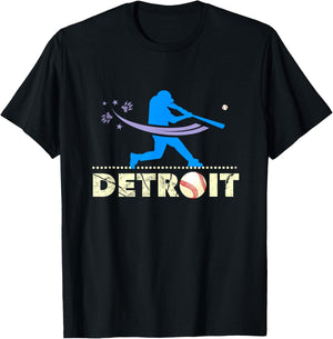 Distressed Tiger Mascot Baseball Detroit Player Paw T-Shirt - T-Shirt | Black