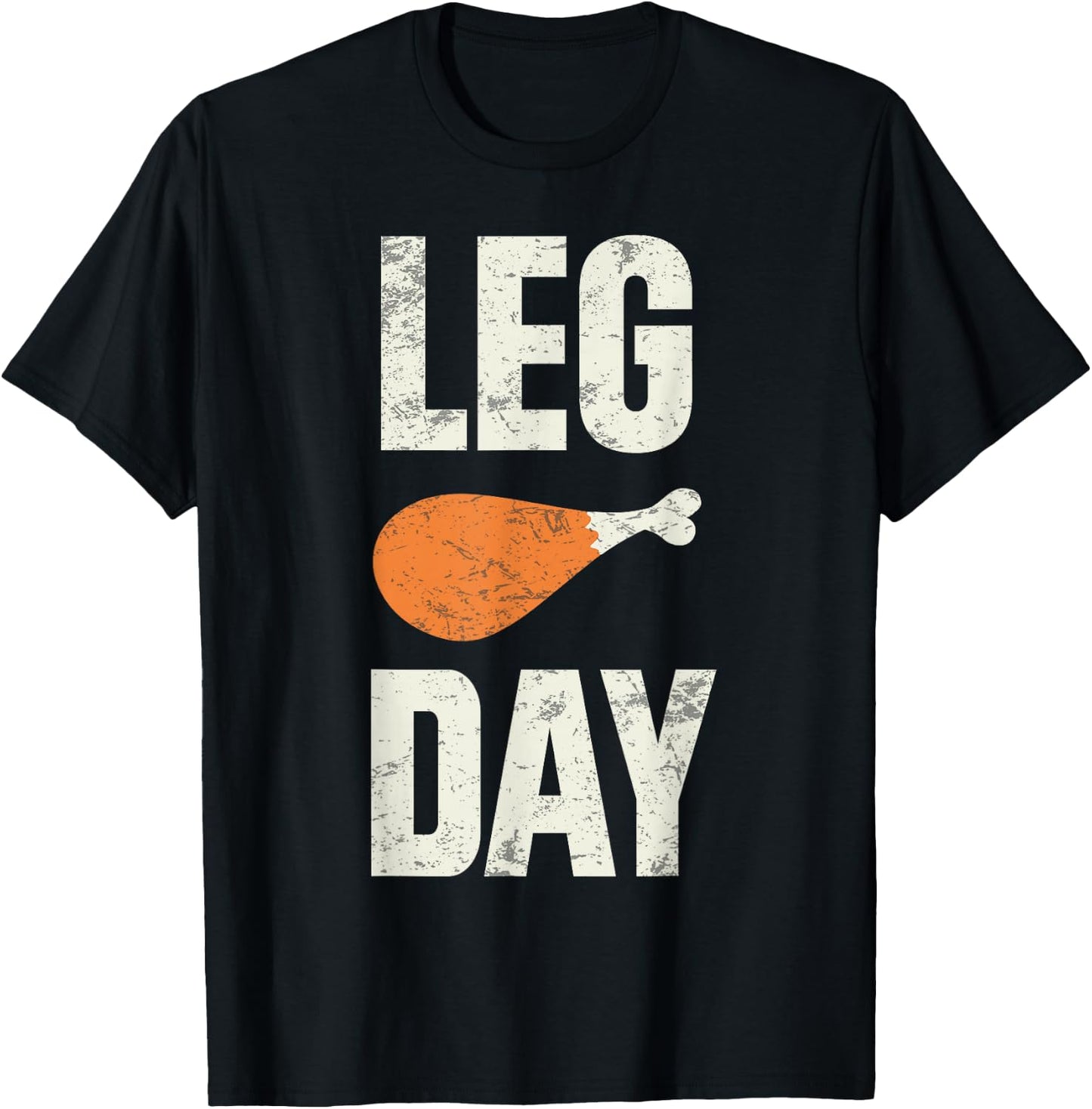 Funny Thanksgiving Leg Day Turkey Retro Black Short Sleeve -Adults Kids Small T-Shirt - T-Shirt | Black
