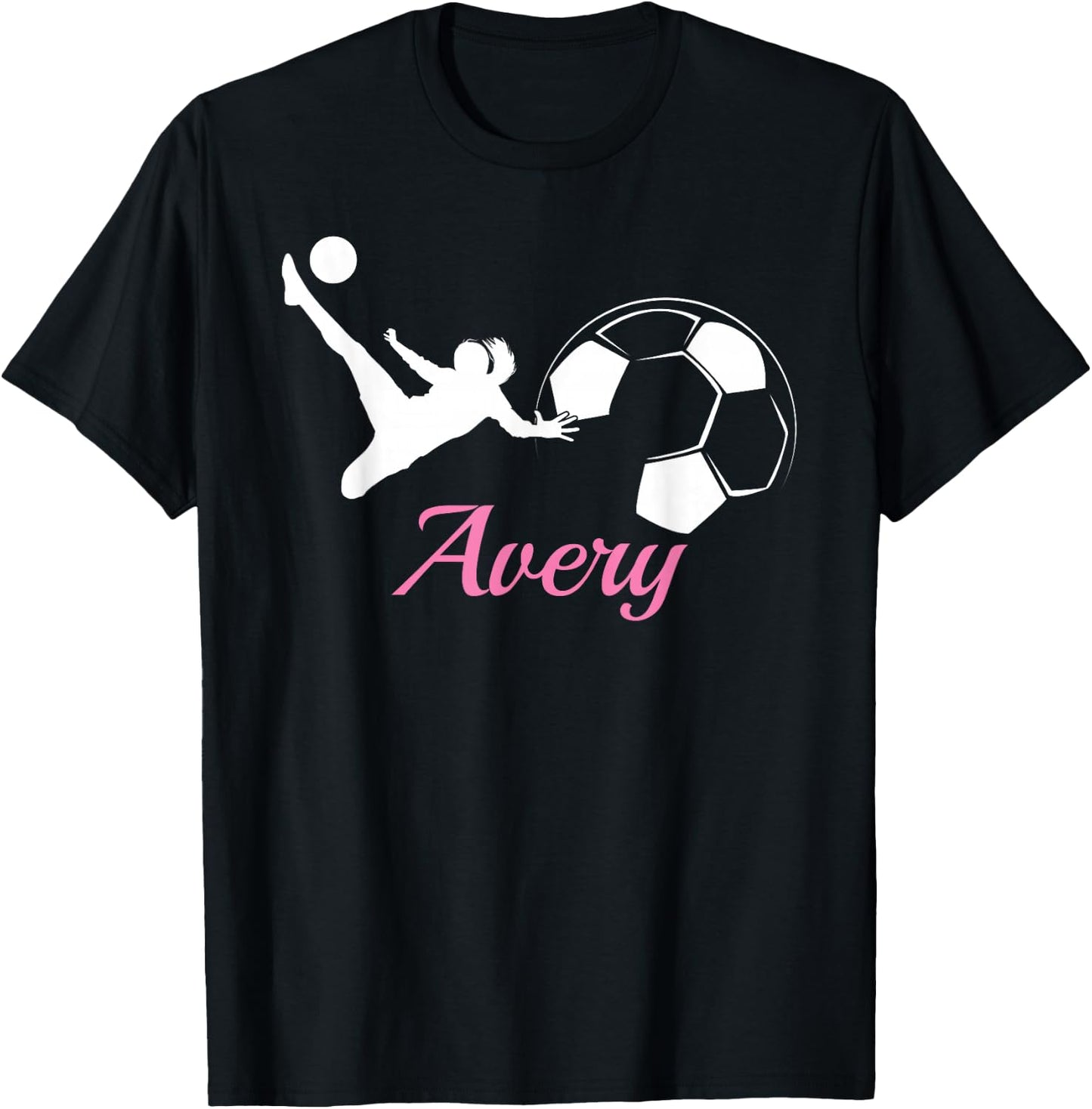 Avery Name Gift Personalized Soccer T-Shirt - T-Shirt | Black