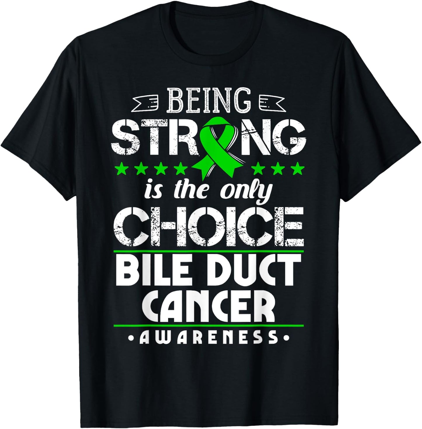 Green Ribbon Cholangiocarcinoma Awareness T-Shirt - T-Shirt | Black