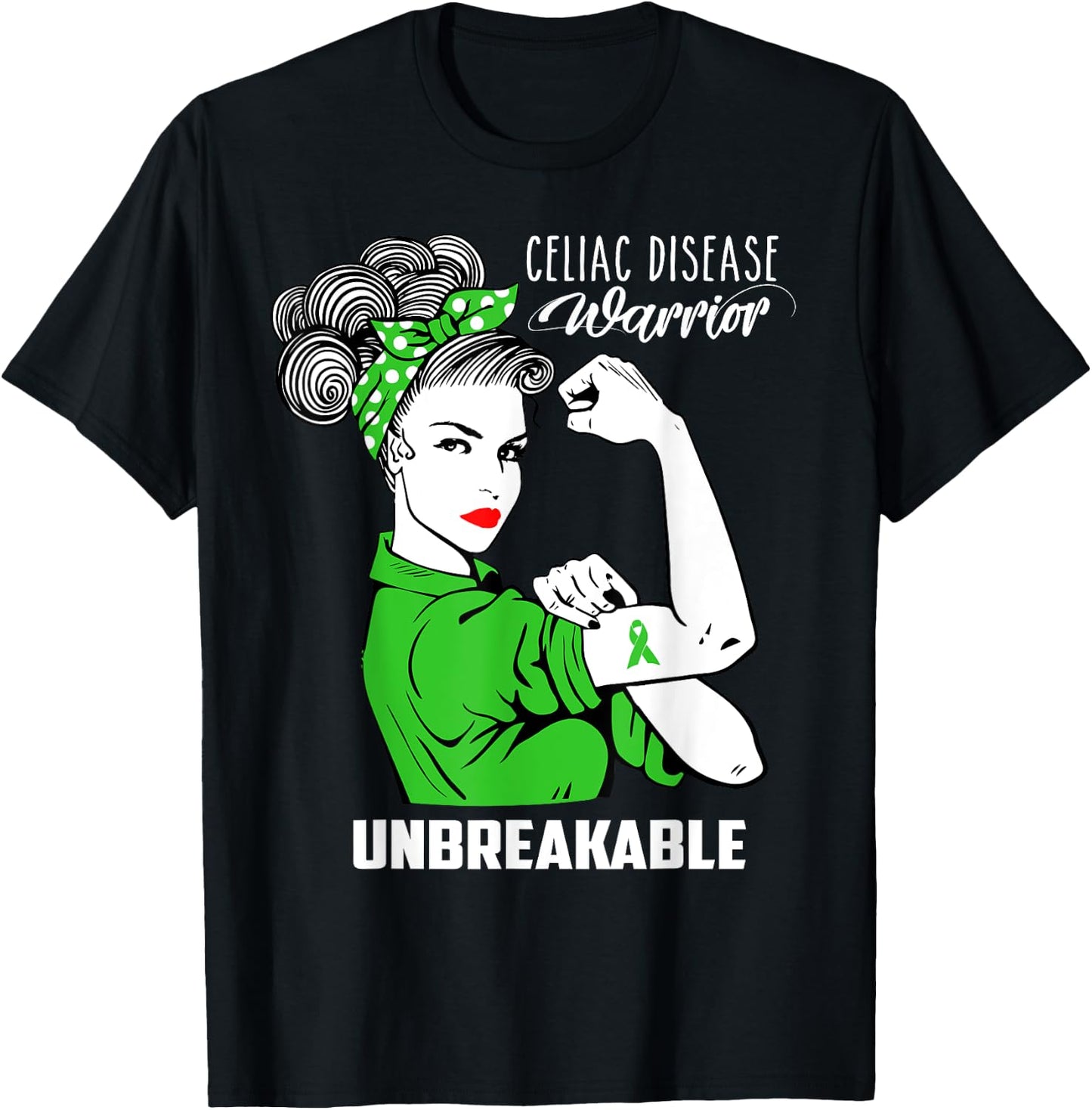 Celiac Disease Warrior Unbreakable Shirt Awareness Gift T-Shirt - T-Shirt | Black