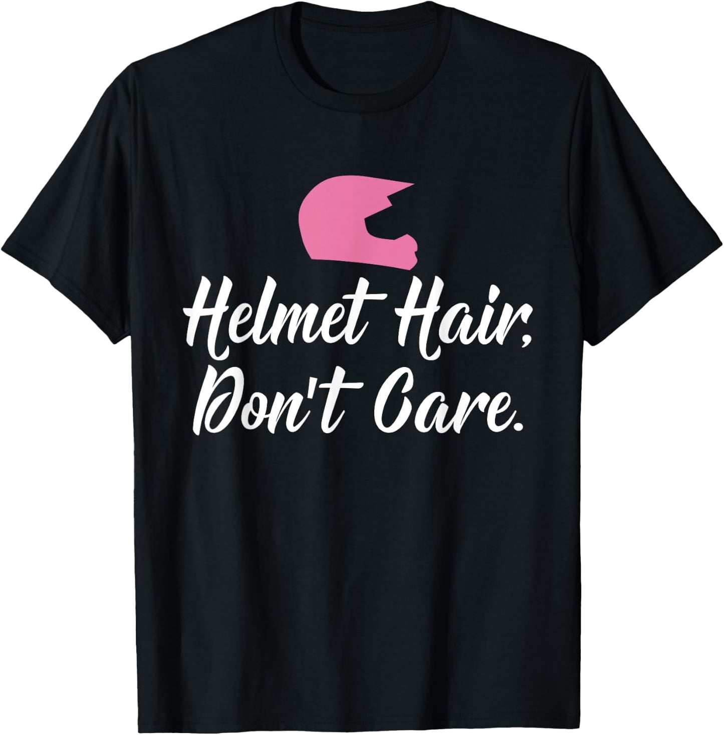 Helmet Hair Don't Care Snowmobile Motorcycle T-Shirt - T-Shirt | Black