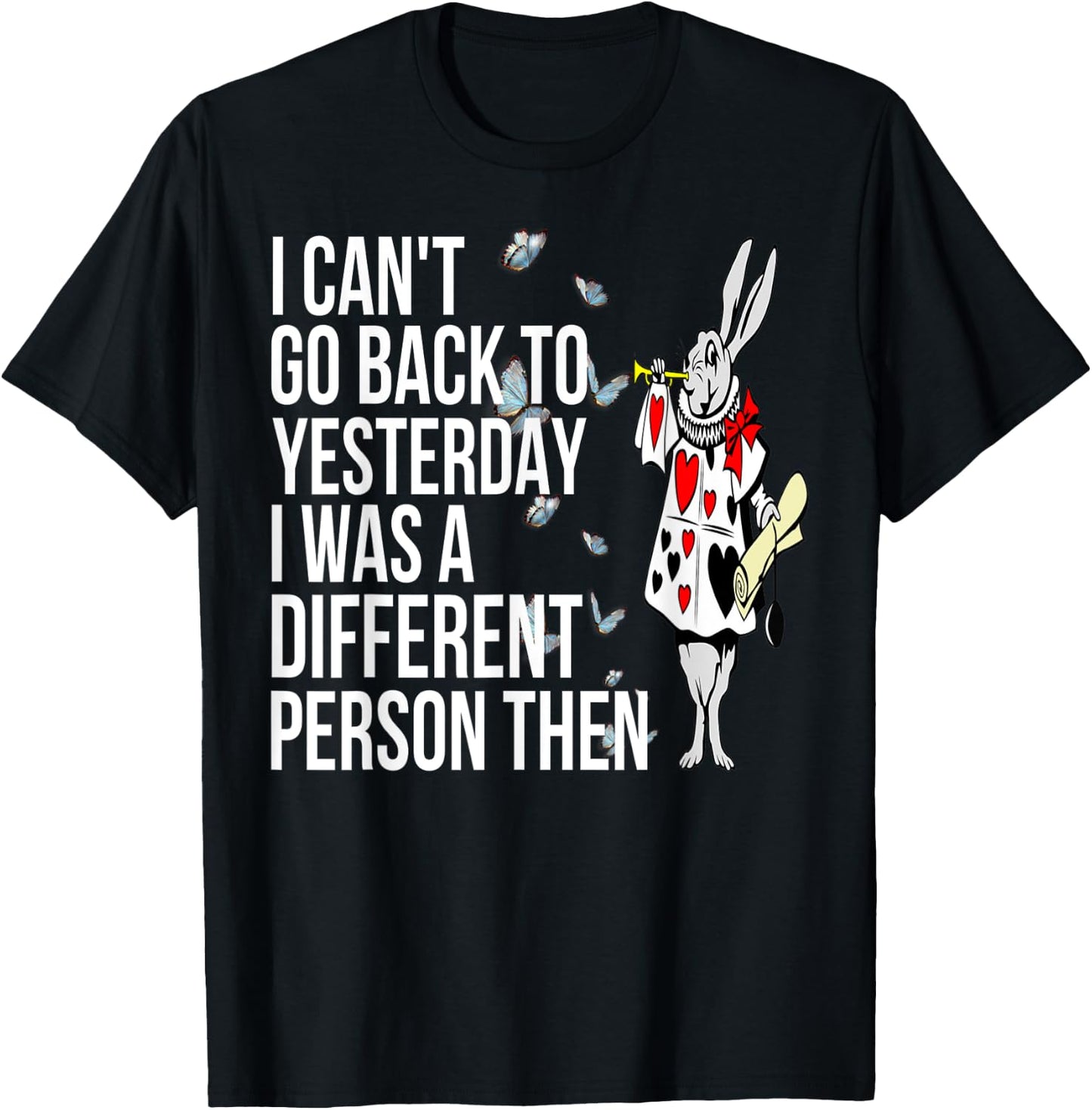 WHITE RABBIT Alice in Wonderland-Men Women Kids T Shirt T-Shirt - T-Shirt | Black