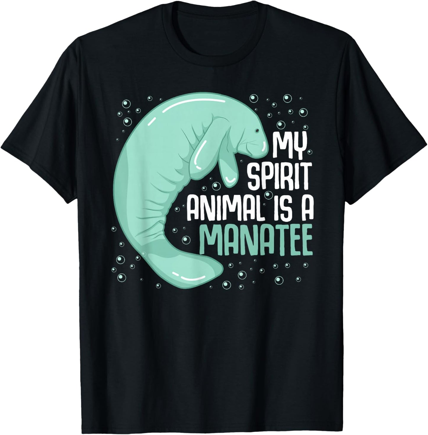 My Spirit Animal Is A Manatee Sea Cow Oceanic Creature Lover T-Shirt - T-Shirt | Black