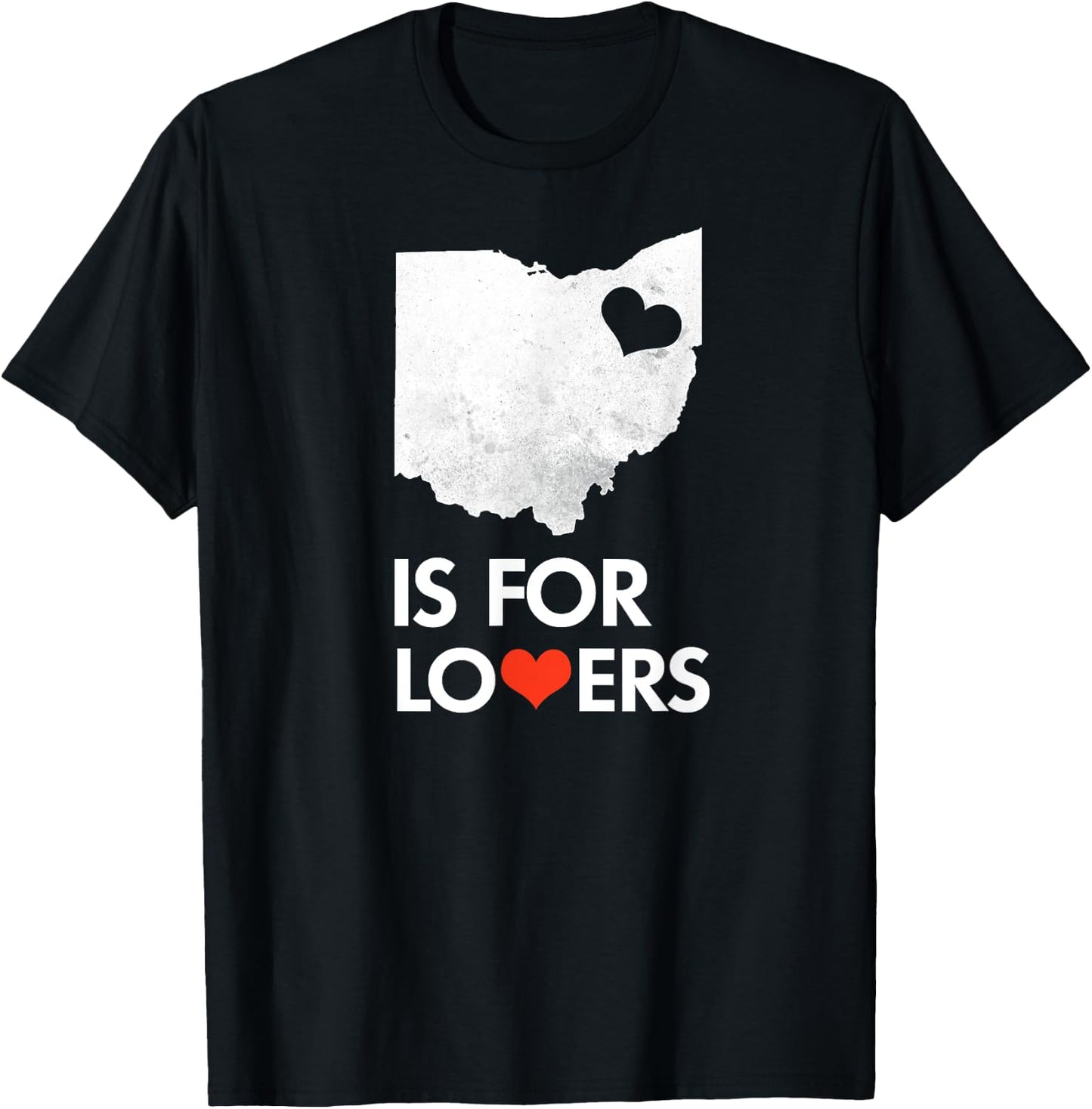Throwback Vintage Ohio Is For Lovers Distressed T-Shirt - T-Shirt | Black