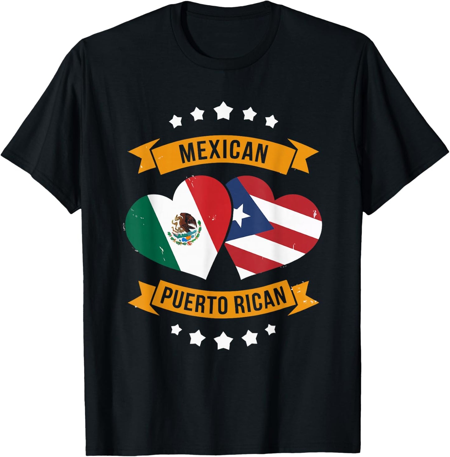 Half Mexican Half Puerto Rican Puerto Rico Flag Mexico T-Shirt - T-Shirt | Black