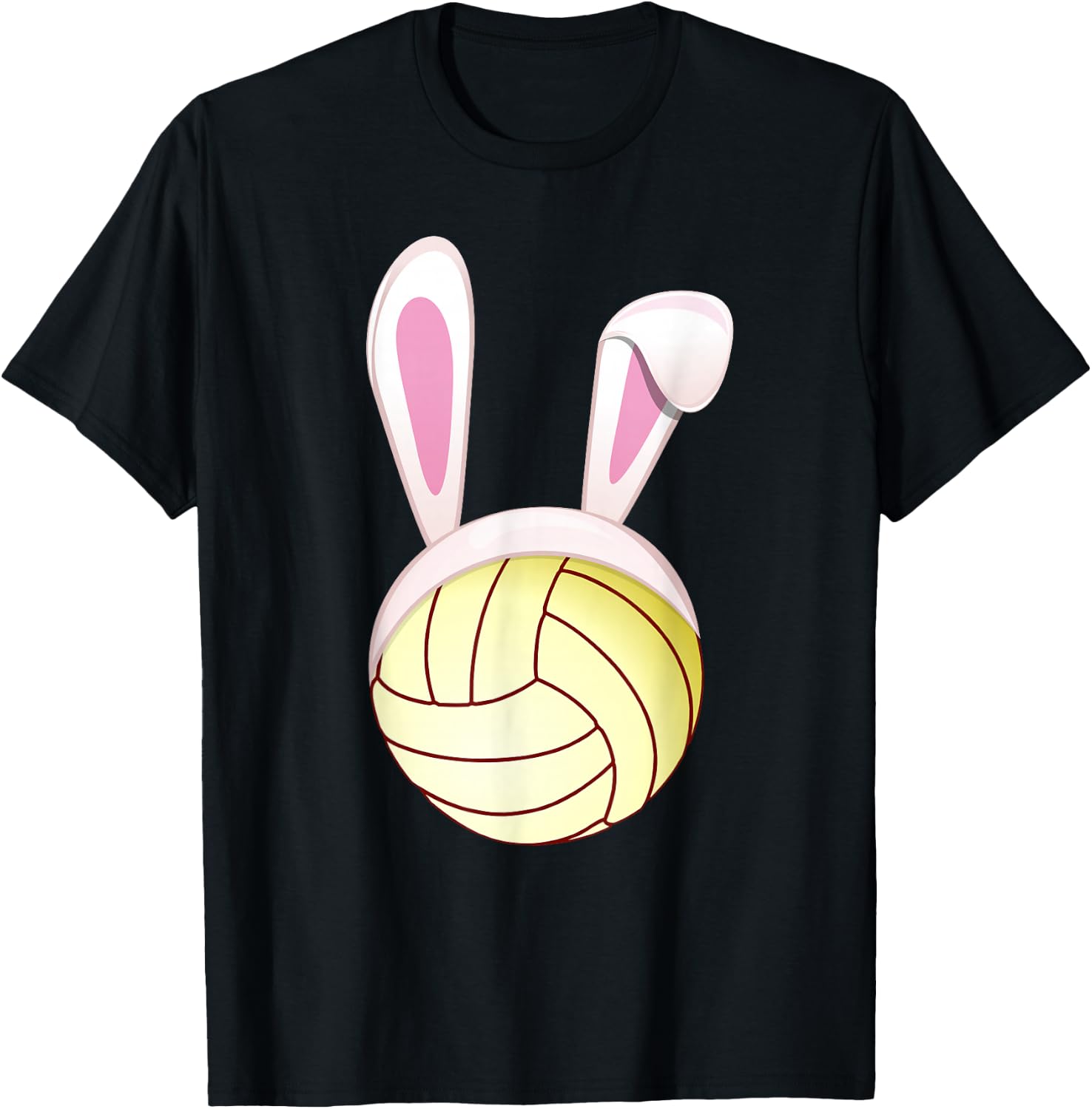 Volleyball Easter Bunny Ears Rabbit Spring Holiday Player T-Shirt - T-Shirt | Black