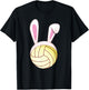 Volleyball Easter Bunny Ears Rabbit Spring Holiday Player T-Shirt - T-Shirt | Black