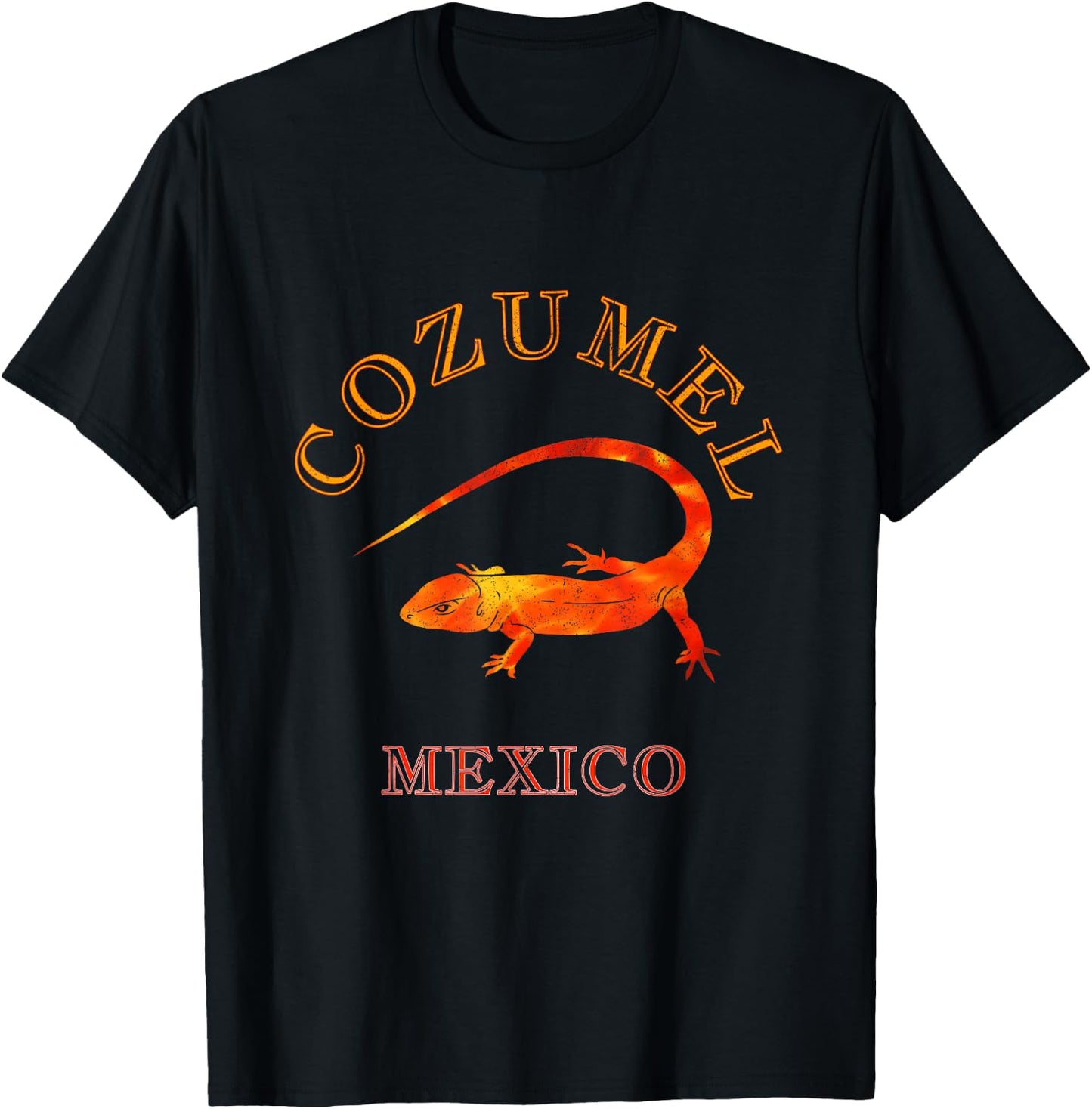 Beach Lizard Cozumel Mexico Vacation T-Shirt - T-Shirt | Black