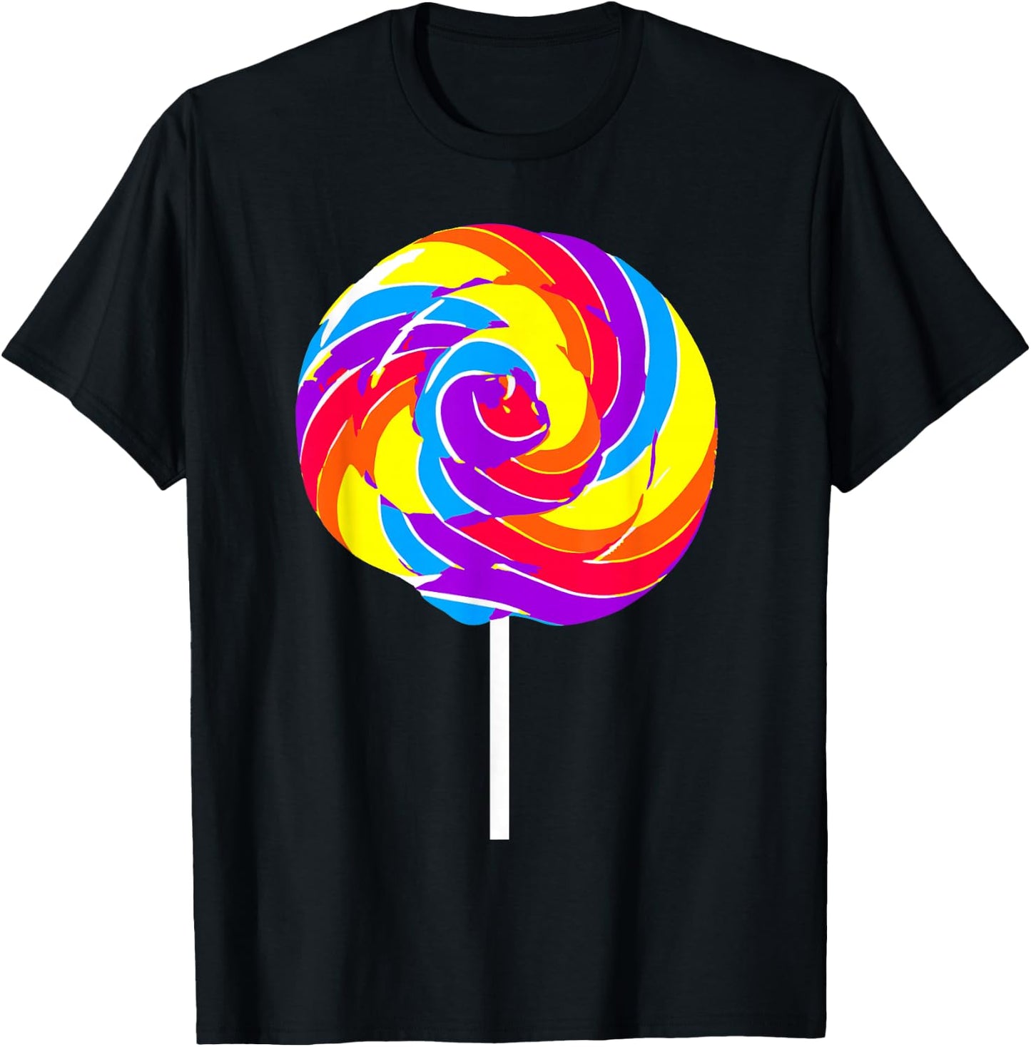Lollipop Costume Halloween Rainbow Sucker Candy Birthday T-Shirt - T-Shirt | Black