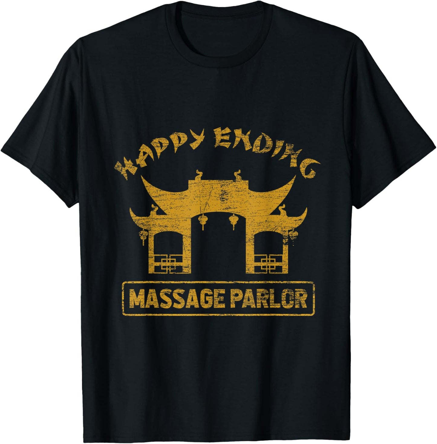 Happy Ending Massage Parlor Pattaya Ladyboy Thailand T-Shirt - T-Shirt | Black