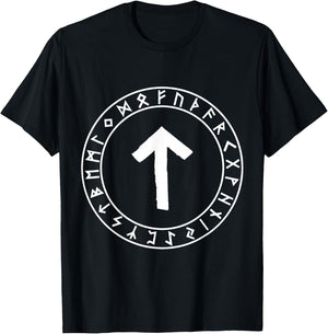 Teiwaz Rune Viking Rune Norse Pagan Wicca Witchcraft T-Shirt - T-Shirt | Black