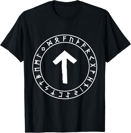 Teiwaz Rune Viking Rune Norse Pagan Wicca Witchcraft T-Shirt - T-Shirt | Black