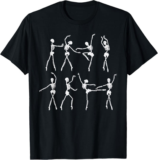 Skeleton Ballerinas Ballet Dance Cute Halloween Costume Girl T-Shirt - T-Shirt | Black