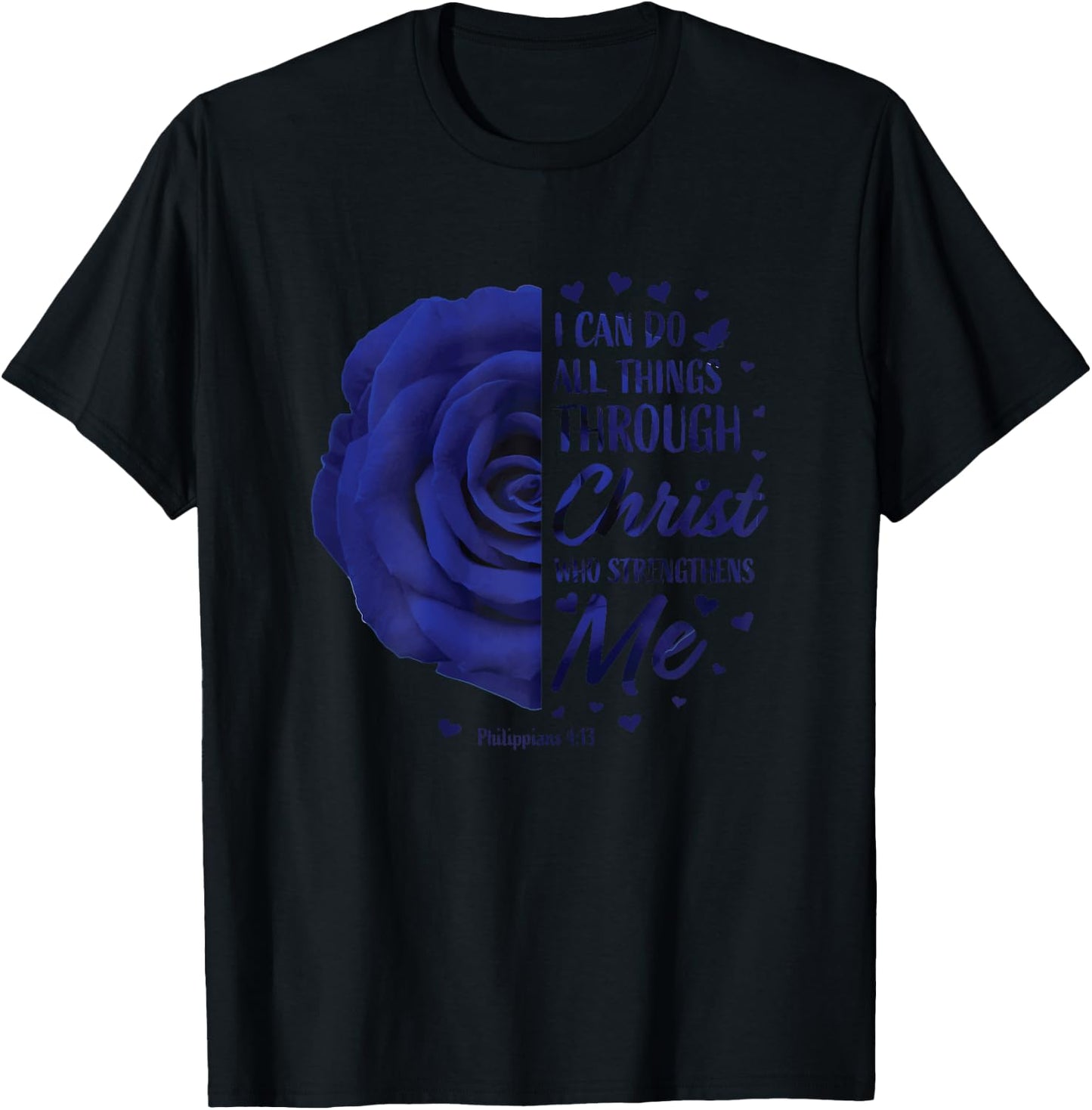 Philippians 4:13 Christian Bible Verse Gifts Women Religious T-Shirt - T-Shirt | Black