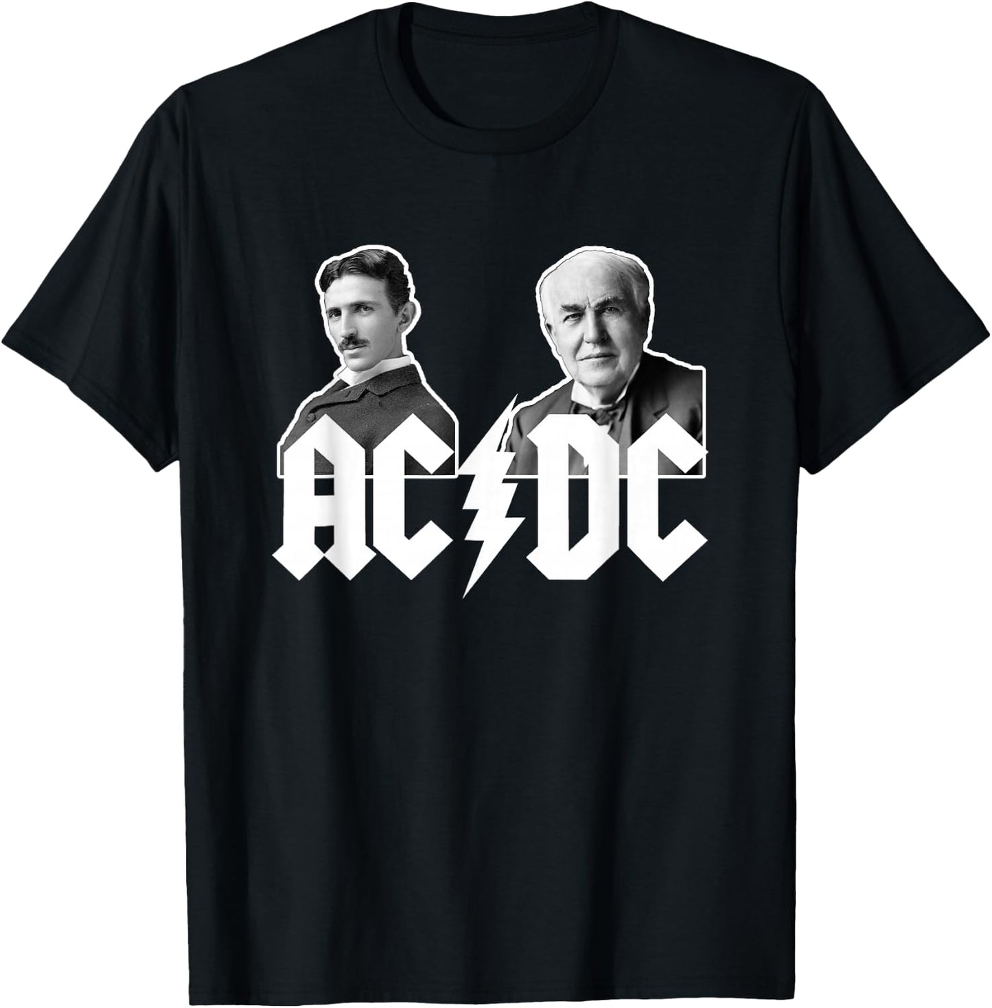 Alternating vs Direct Current: Nikola vs Edison T-Shirt - T-Shirt | Black