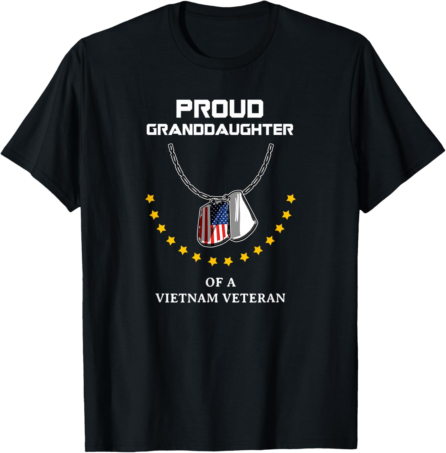Proud Granddaughter Of A Vietnam Veteran Cool Soldier Gift T-Shirt - T-Shirt | Black
