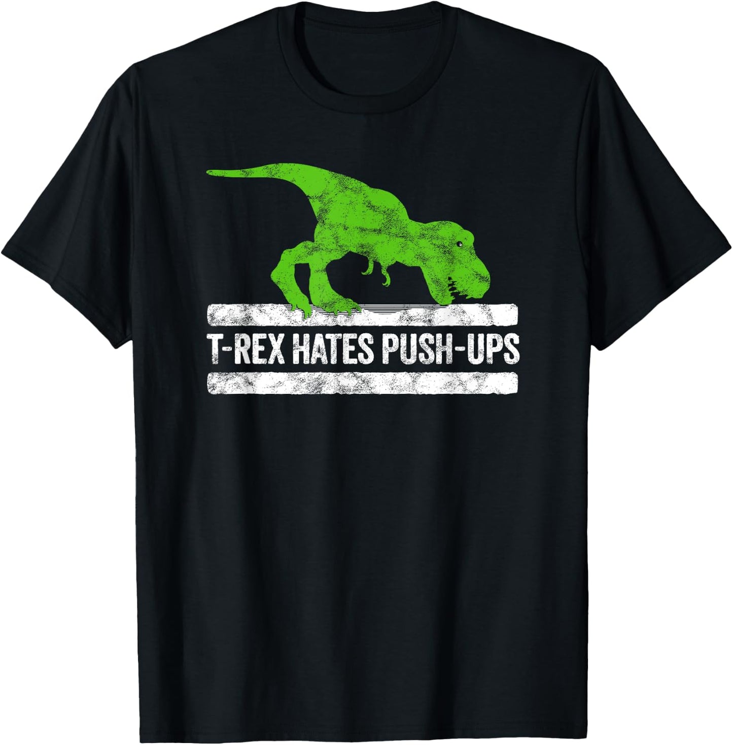 Cool Graphic T-Rex hates Push-Ups Dinosaur Funny Gym T-Shirt - T-Shirt | Black