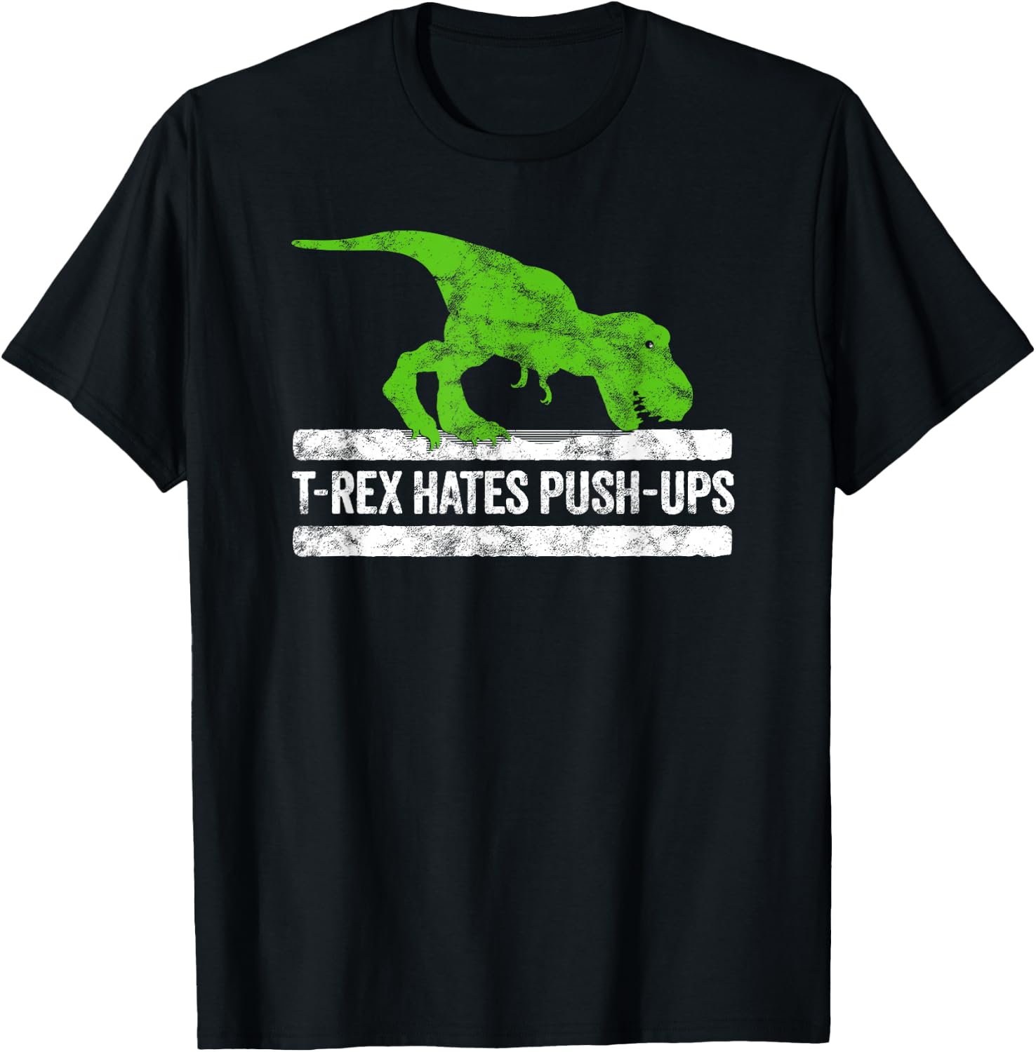 Cool Graphic T-Rex hates Push-Ups Dinosaur Funny Gym T-Shirt - T-Shirt | Black