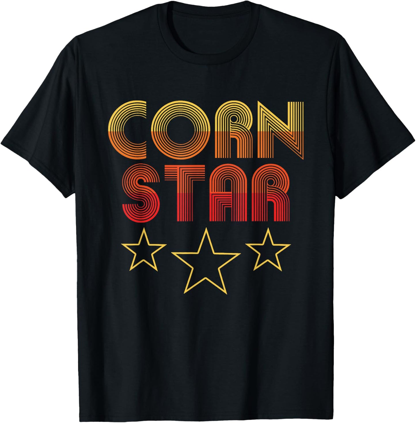 Corn Star - Retro Cornhole Team Funny T-Shirt - T-Shirt | Black