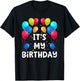 It's My Birthday Party Balloons and Confetti T-Shirt - T-Shirt | Black