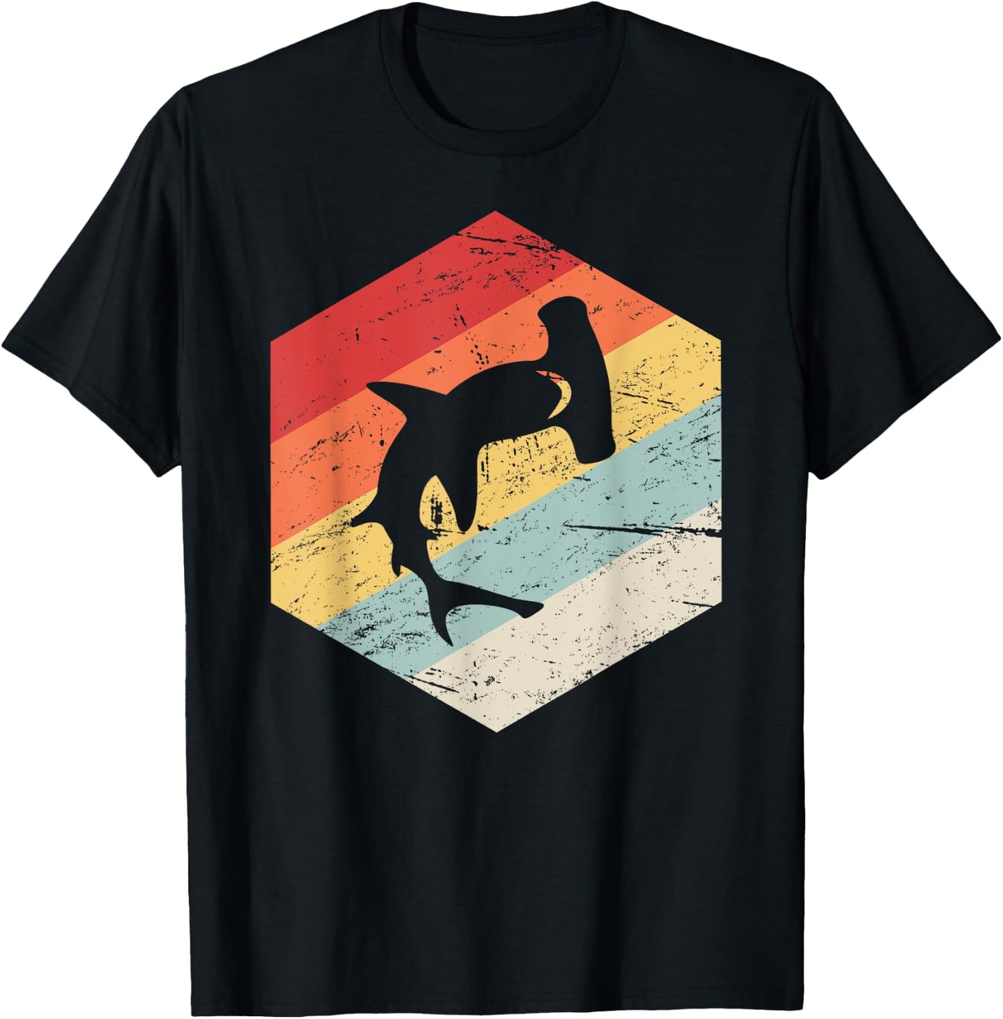 Retro Hammerhead Shark T-Shirt - T-Shirt | Black