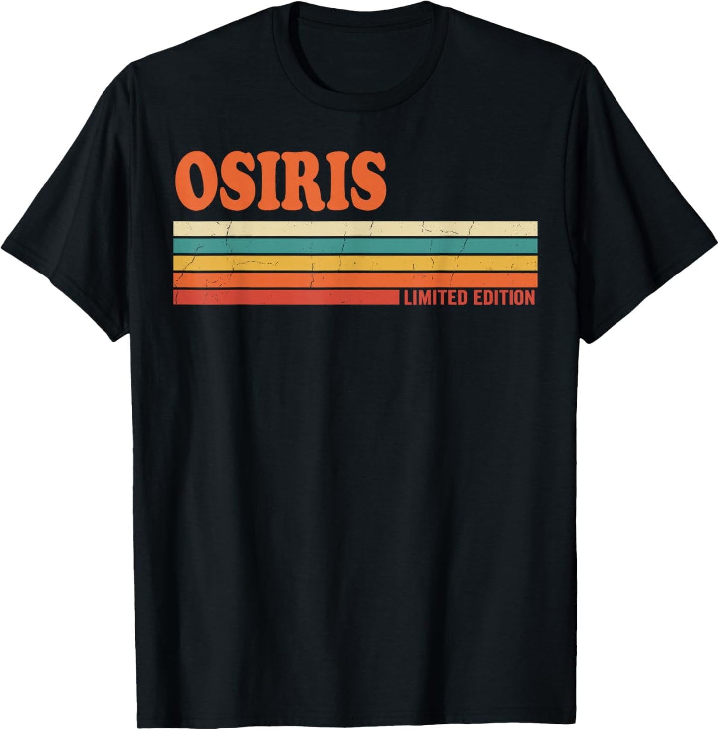 Osiris Retro Personalized First Name Vintage Stripes T-Shirt - T-Shirt | Black