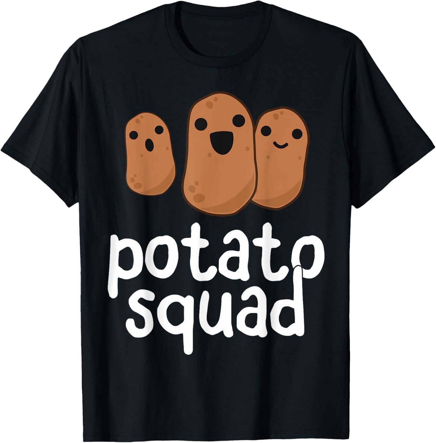 Potato Squad - Funny Potato Shirt, Potatoes Vegetarian Gift T-Shirt - T-Shirt | Black