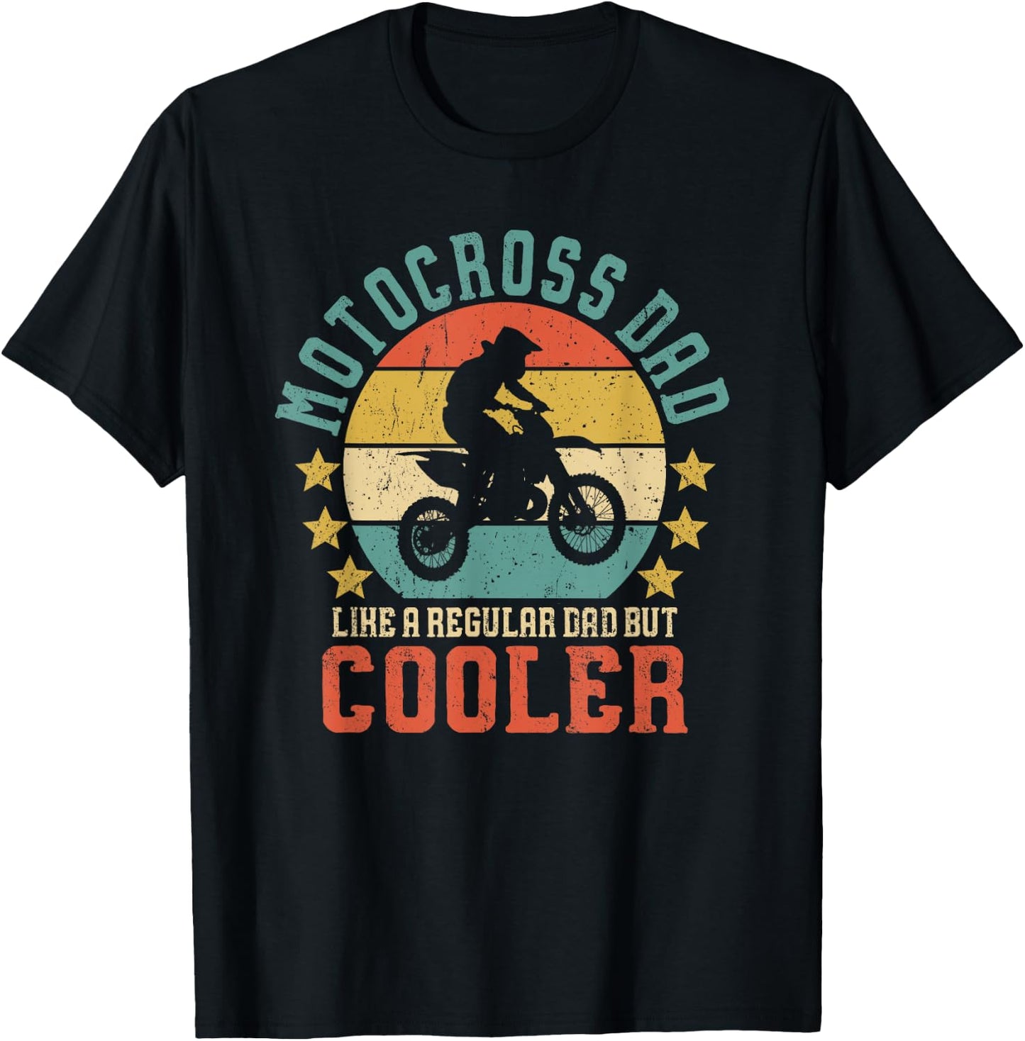 Motocross Dad Vintage Funny Dirt Bike Rider Father's Day T-Shirt - T-Shirt | Black