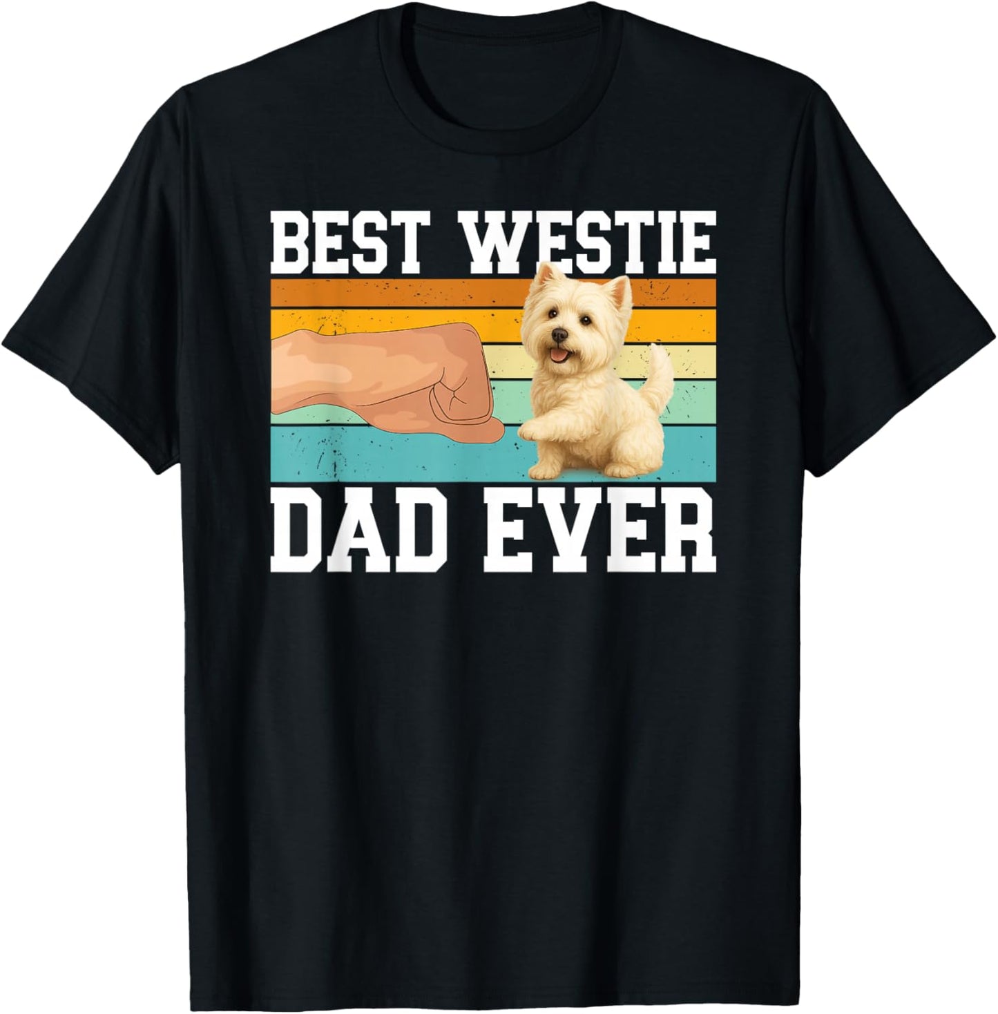 Best Westie Dad Westie Owner West Highland Terrier Lover T-Shirt - T-Shirt | Black