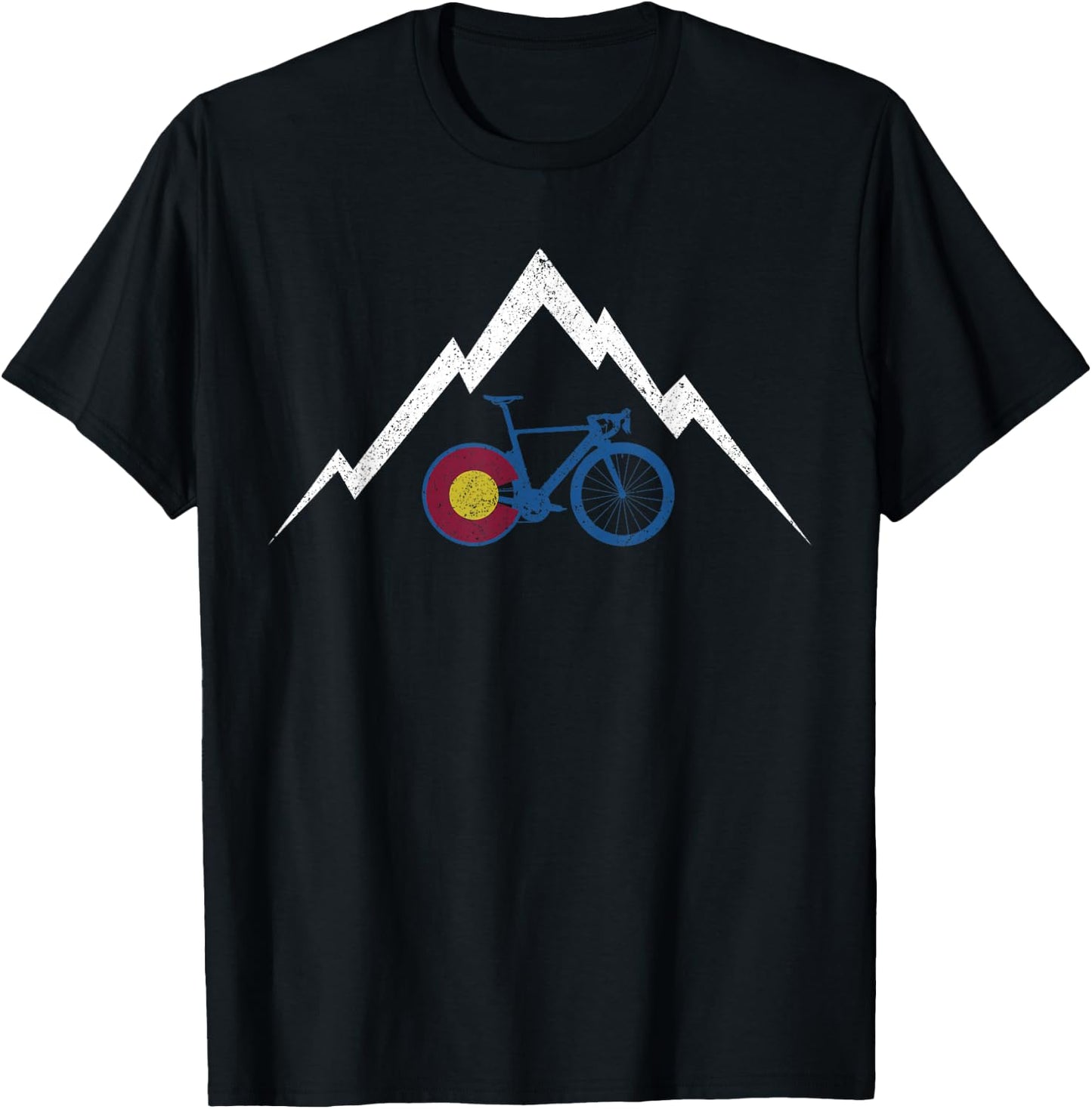 Colorado Bicycle Road Bike Mountain Bike Cyclist Gift T-Shirt - T-Shirt | Black