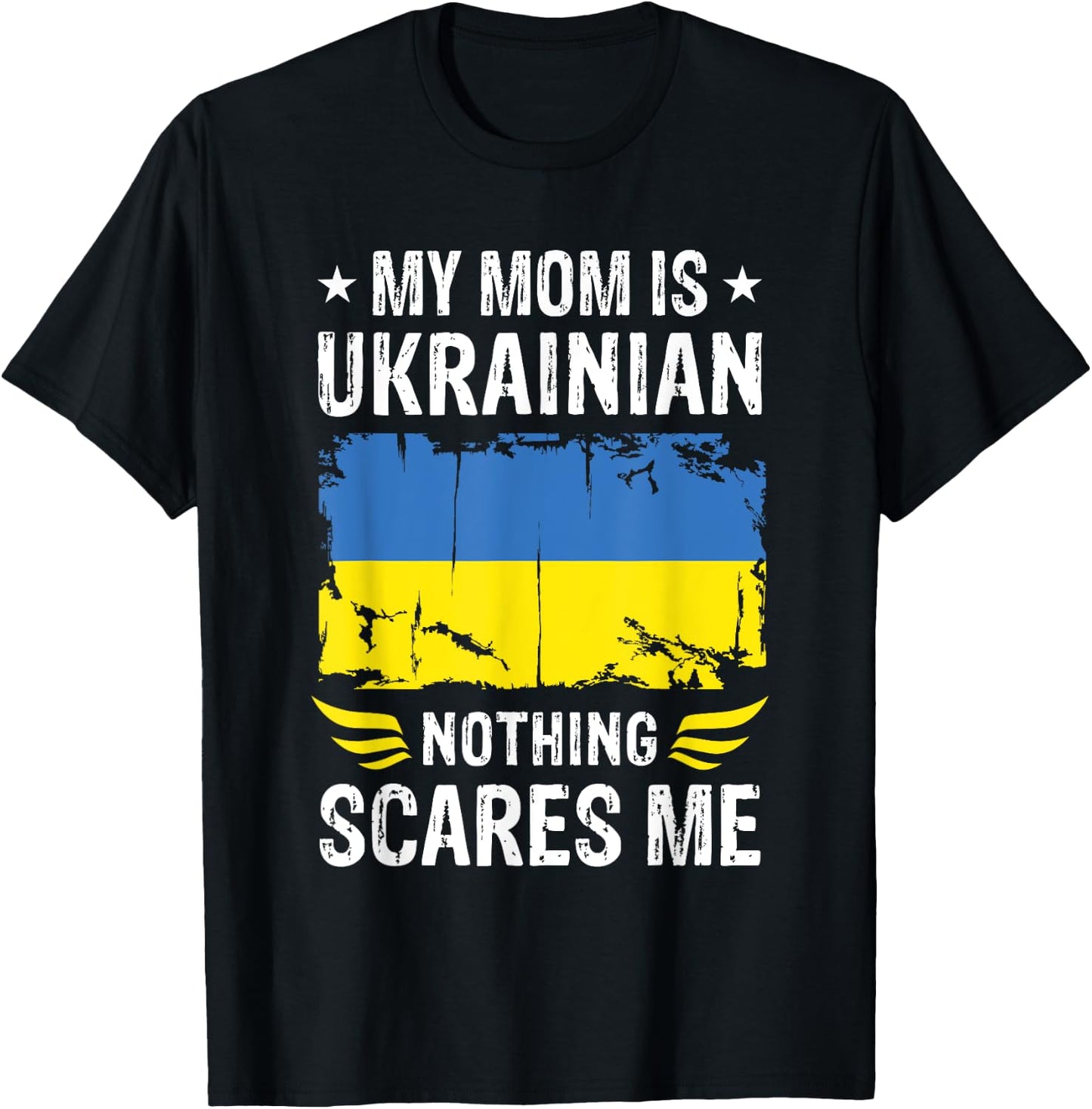 My Mom Is Ukrainian Mother Ukraine Flag For Son Daughter T-Shirt - T-Shirt | Black