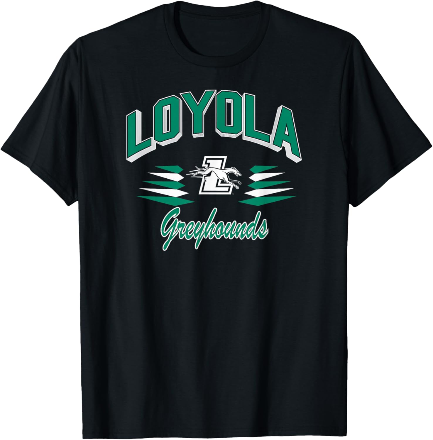Loyola Maryland Greyhounds Retro Diamond Green T-Shirt - T-Shirt | Black