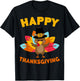 Happy Thanksgiving Shirt Adult Kids Thanksgiving Day T-Shirt - T-Shirt | Black