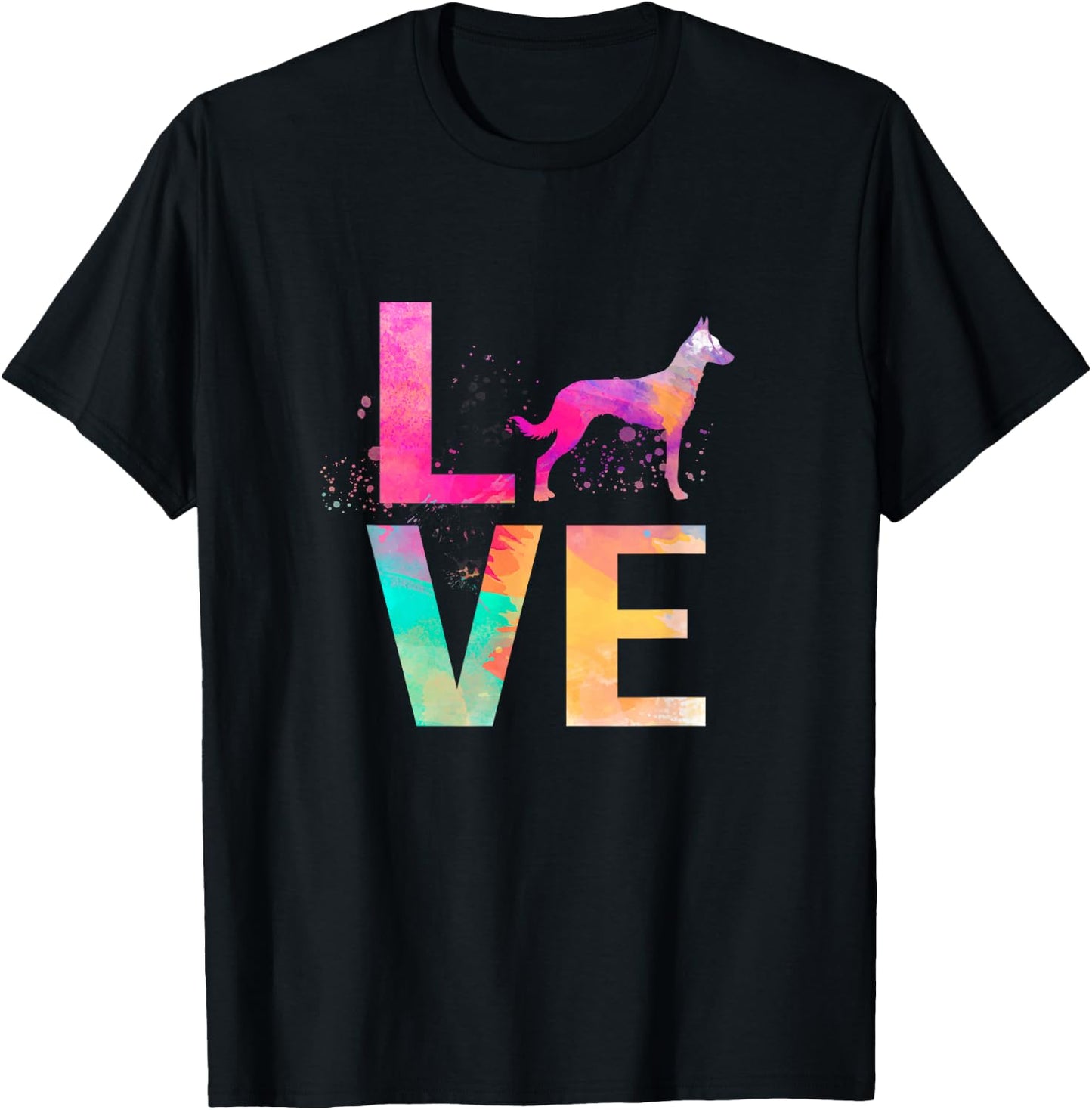 Colorful Belgian Malinois Dog Mom Gifts Belgian Malinois T-Shirt - T-Shirt | Black