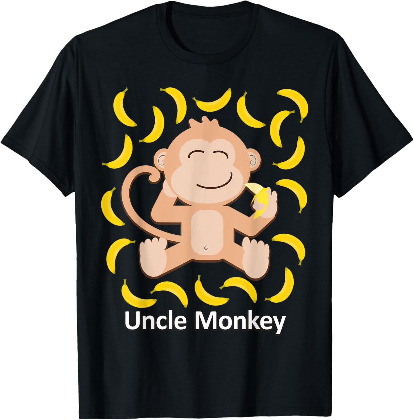 Uncle Monkey Banana Design Sassy Monkeys Bananas T-Shirt - T-Shirt | Black