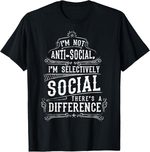 I am not Antisocial Club T-Shirt - T-Shirt | Black