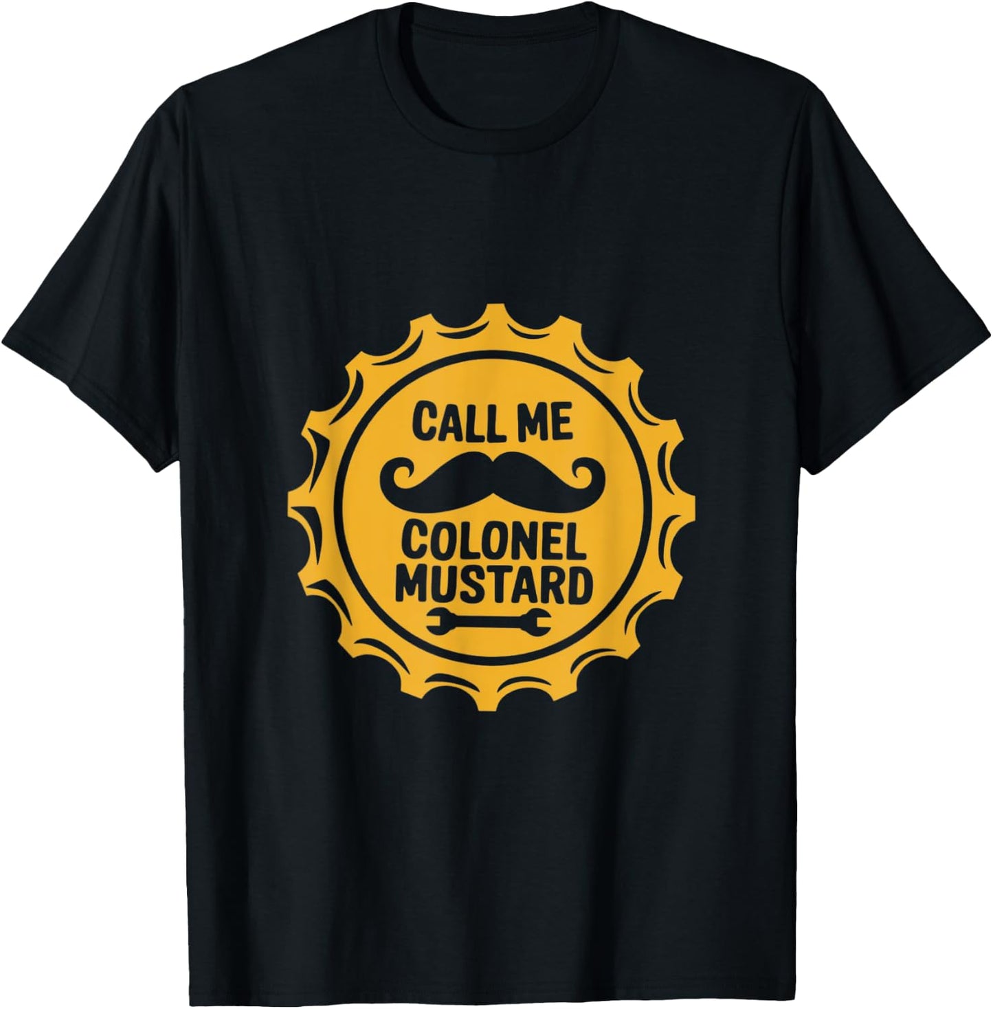 Colonel Mustard Funny Halloween Mustard Costume T-Shirt - T-Shirt | Black