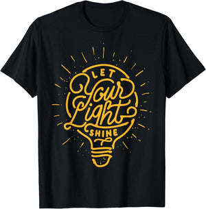 Let your light shine - Light bulb Graphic T-Shirt - T-Shirt | Black