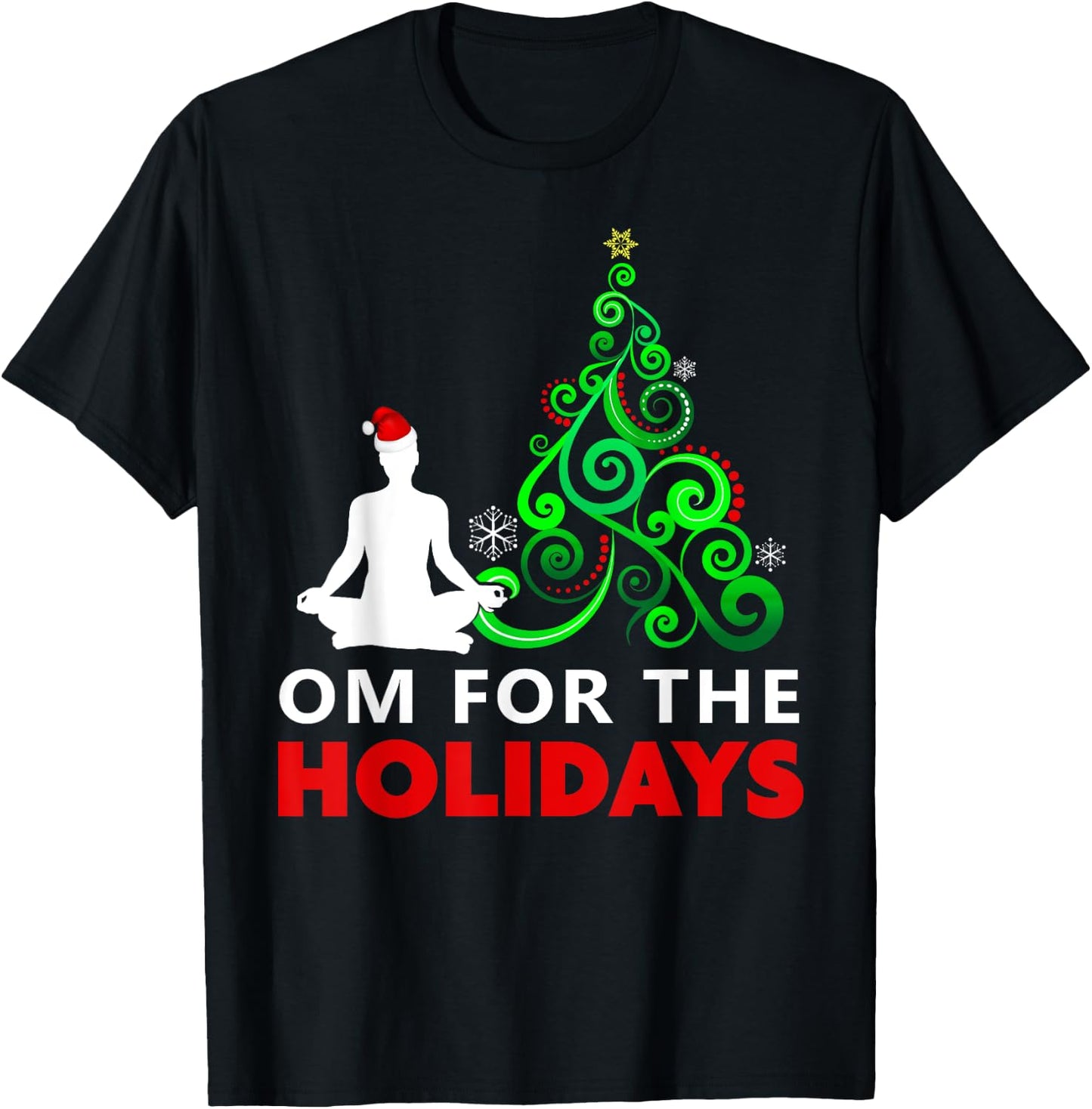 Yoga Christmas Shirt - Om for the Holidays T-Shirt - T-Shirt | Black